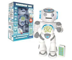 Powerman Max - Mando a distancia caminar, robot de juguete parlante Stem programable, bailes, cantar, cuenta de 10.000 historias, más de 300 canciones de aprendizaje, discos y repetición de voz para niños a partir de 4