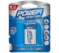 Powermaster 531078 - Pila súper alcalina, 6LR61 (9 V) color azul