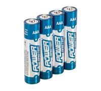 Powermaster 537212 - Pack de 4 pilas súper alcalinas AAA/LR03, color azul