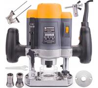 POWERMAT Fresadora Eléctrica 2000W, 6/8 mm, 50 mm, 11500-30000 rpm, Madera, Aluminio, Plástico, 7 ajustes, Accesorios Incluidos