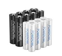 POWEROWL 16 Piezas Pilas Recargables AA y AAA, Alta Capacidad 8 X Pila Recargables AA 2800mAh y 8 X Pilas Recargable AAA 1000mAh 1.2V Ni-MH Pilas