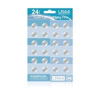 POWEROWL 24 X Pilas LR44 AG13 de 1,5 V, Pilas de Botón Alcalinas A76, 357, LR44H, SR44 para Relojes