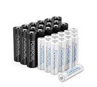 POWEROWL 32 Piezas AA AAA Pilas Recargables de Alta Capacidad, 16 X Pilas AA Recargables 2800mAh y 16 X Pila AAA Recargable 1000mAh, 1.2V Ni-MH Batería Recargable