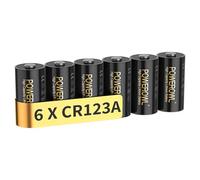 POWEROWL CR123A Pilas de Litio 3V, 6 Piezas 123 Pilas (CR123 / CR123A / CR17345) para Sensores, Cerraduras sin Llave, Flashes Fotográficos y Linternas (No Recargables)