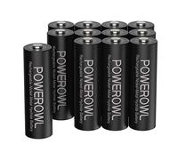 POWEROWL Pilas AA Recargables Alta Capacidad 2800mAh 1.2V Pila Recargable AA NI-MH Diámetro 14.4mm Baja Autodescarga (12 Piezas)