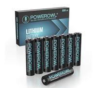 POWEROWL Pilas AAA de Litio de Alta Capacidad y Larga Duración, 1.5V Batería Triple A para Dispositivos de Alta Tecnología - Paquete de 8 (No Recargable)