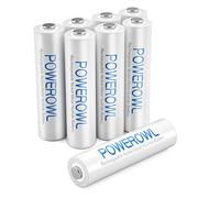 POWEROWL Pilas Recargables AAA Precarga 1000mAh Alta Capacidad 1.2V Ni-MH Recargable AAA Pila Baja Autodescarga (8 Piezas, Recargable Aproximadamente 1200 Veces)