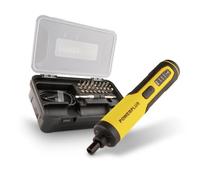 Powerplus - Destornillador de batería POWX00420, velocidad de rotación de 250 rpm, par de sujeción de 4 Nm, con cable USB