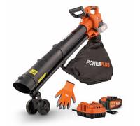 Powerplus Dual Power POWDPGBVS1-40V Soplador de Hojas con batería 3 en 1: Picar, soplar y aspirar, Velocidad máxima de Aire de 210 km/h, con batería y Cargador