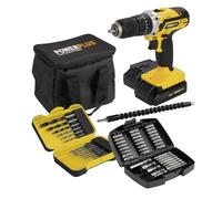 Powerplus Powerplus POWX00840-3 - Taladro percutor inalámbrico (impacto) y atornillado, taladro de 20 V, 40 Nm, interruptor izquierdo y derecho para tornillos, incluye 2 baterías de 2,0 Ah y 1