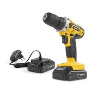 Powerplus POWX00422 - Destornillador y taladro inalámbrico (20 V, incluye 2 baterías de 1,5 Ah y cargador, para madera, piedra y metal)