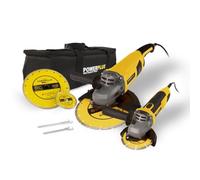 POWERPLUS POWX06250 - Amoladora angular de juego 2000 W Ø 230 mm + 750 W Ø 115 mm - 4 acc.
