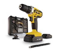 Powerplus Taladro atornillador POWX00830-20V, 1,3Ah y cargador - 134 acc.