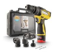 Powerplus Taladro atornillador POWXBOX001-12V - 4 en 1 - Incluye batería de 12 V 2.0 Ah y cargador