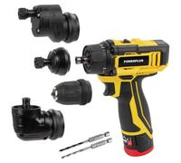 Powerplus Taladro atornillador POWXBOX001-12V - 4 en 1 - Incluye batería de 12 V 2.0 Ah y cargador
