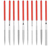 Powerruif 10 Piece Mini Diamond Files, Needle File Set with Diamond Coating Multifunctional Plastic Diamond Rasp for DIY Carpentry Metal Plastic Glass Jewelry