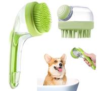 Powerruif 2 Cepillo Baño Mascotas, Dog Bath Brush Shampoo Brush with Soap Dispenser Great for Dogs and Cats Effective Coat Care and Massage Two Brushes in One Set (1 Long, 1 Short)