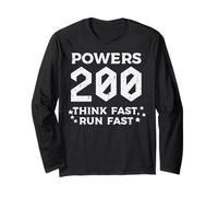 Powers 200 Think Run Fast Funny Dicho Humor Hombres Mujeres Niños Manga Larga