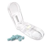 Powersell srls Cortador de pastillas con hoja de acero, sistema de seguridad, espacio pastillero integrado, separador de pastillas para pastillas cortadas a medida/un cuarto/otro octavo, 17.0 grams