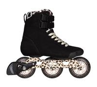 Powerslide PHEME Leo 100 Patines en línea para mujer - Patines de fitness para pies estrechos, ruedas de 100 mm, carril Trinity, aluminio, vegano, freno HABS, urbano y deportivo