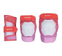 Powerslide Set de equipo de protección estándar para mujer, rodilleras, coderas y muñequeras, set de protección para patinaje para mujer, color rojo/rosa, certificado EN 14120