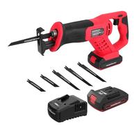 PowerSmart Sierra de vaivén inalámbrica, 2.0 Ah Li-ion Sierra de vaivén con cargador rápido, cambio de hoja sin herramientas y velocidad variable, sierra de carpintería PS76415A