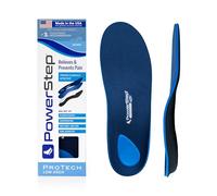 PowerStep ProTech - Insertos ortopédicos de arco bajo - Insertos de sobrepronación y fascitis plantar para soporte de arco rígido - Ortesis de grado medio para arcos bajos + pies planos, Azul/ Gris,