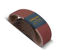 POWERTEC 110060 Bandas de lijado de 4 x 24 pulgadas | Banda de lijado de óxido de aluminio de grano 40 | Papel de lija premium para lijadora de banda portátil - Paquete de 10