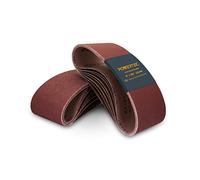 POWERTEC 11011-5 - Surtido de bandas de lijado de óxido de aluminio de 4 x 36 pulgadas, 3 de cada uno de granos 40/80/120/150/240, 15 unidades