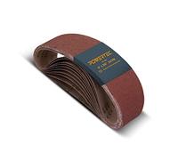 POWERTEC 110150 Bandas de lijado de 4 x 36 pulgadas | Correa de lijado de óxido de aluminio de grano 240 | Papel de lija premium - Paquete de 10