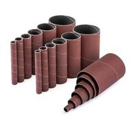 Powertec 11240 Mangas de lija para lijadora de husillo de 45 pulgadas en 6 tamaños con grano variado 80 120 240 Manga de lija de óxido de aluminio surtido en diámetro 1 2 3 4 1 11 2 2 y 318 PK