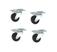 POWERTEC 17209V Ruedas giratorias de goma de perfil bajo, 1-1/2 pulgadas, 4 unidades