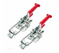 POWERTEC 2 abrazaderas de palanca, capacidad de sujeción de 2000 libras, pestillo ajustable 40341 con perno en U autobloqueo con agarre antideslizante para plantillas y accesorios de carpintería,