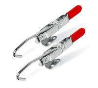 POWERTEC 2PK J Hook Toggle Clamp, 375 lbs Holding Capacity, 451 Adjustable Pull Action Latch for Smoker, Tool Box, Woodworking Jigs and Fixtures, Cabinet, Lids, Door, Truck (20308-P2)