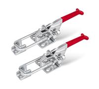 POWERTEC 2PK Toggle Clamp, 700 lbs Holding Capacity, 431 Adjustable U Bolt Latch w/Antislip Hand Grip for Woodworking Jigs & Fixtures, Smoker, Tire Carrier, Tool Box, Cabinet, Truck (20307-P2)