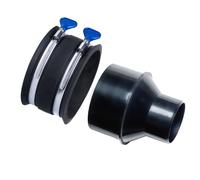 POWERTEC 4 Inch to 2-1/2 Inch Reducer and Flex Cuff with Stainless Steel Key Hose Clamps, Dust Collection Fitting for Woodworking Dust Collection Hose and Ports