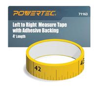 POWERTEC 4' Measuring Tape with Adhesive Backing, Left to Right Imperial, Peel & Stick Metal Tape for T Track, Workbench, Table Saw, Band Saw, Miter Saw, Woodworking Tools & Jigs (71163)