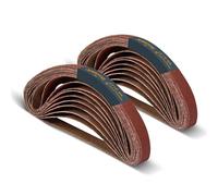 POWERTEC 401808-P2 Bandas de lijado de 1/2 x 18 pulgadas, correa de lijado de óxido de aluminio de grano 80 para lijadora de cinturón de archivo de aire, carpintería, pulido de metal, 40 unidades