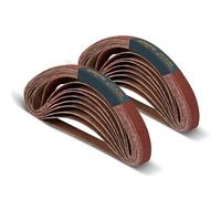 POWERTEC 401812-P2 Bandas de lijado de 1/2 x 18 pulgadas, correa de lijado de óxido de aluminio de grano 120 para lijadora de cinturón de archivo de aire, carpintería, pulido de metal, 40 unidades