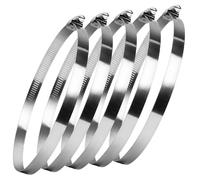 POWERTEC 50111 Abrazaderas de manguera de accionamiento sin fin de 1/2 pulgada de ancho de banda | Capacidad de sujeción de 5 a 6-1/2 pulgadas | Tamaño SAE 6 pulgadas | Acero inoxidable de precisión -