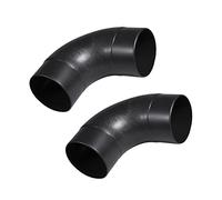 POWERTEC 70105-P2 4 pulgadas. Codo de 90 grados, conector de plástico ABS en ángulo recto, 2 unidades