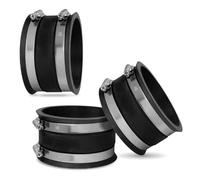 POWERTEC 70149-P3 Abrazaderas de acero flexible de control de 4 pulgadas, conector de manguera acoplador de goma para accesorios de colección de carpintería, accesorios y maquinaria para colector de