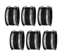 POWERTEC 70149-P6 4 Inch Dust Control Flex Cuff with Steel Hose Clamps, Hose Connector Rubber Cuff Coupler For Woodworking Dust Collection Fittings, Dust Collector Accessories & Machinery, 6 pack