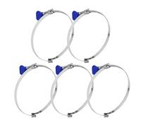 POWERTEC 70226 Abrazadera de manguera de puente con llave a la izquierda de 4 pulgadas, llave de tornillo de pulgar ajustable de acero inoxidable para recogida de polvo, colector de polvo y manguera