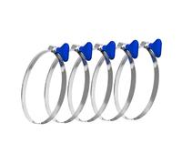 POWERTEC 70249 Abrazadera de manguera de llave de 5 pulgadas | Abrazaderas de manguera de colector de polvo de tornillo de pulgar de acero inoxidable de 5 pulgadas, paquete de 5