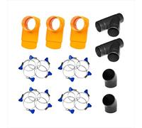 POWERTEC 70315 Kit de accesorios de recogida de polvo de 2-1/2 pulgadas con conectores, puertas de explosión y abrazaderas, configuración de tres máquinas