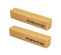 POWERTEC 71002-P2 Barra de limpieza abrasiva para bandas de lijado y discos | Borrador de goma natural - Herramientas de taller de carpintería para la perfección del lijado, 2 unidades