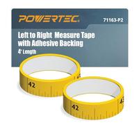 POWERTEC 71163-P2 - Cinta métrica de izquierda a derecha con respaldo adhesivo, 4 pies, paquete de 2