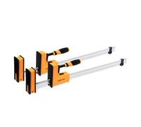 POWERTEC 71368 Abrazaderas paralelas de 24 pulgadas para carpintería | Herramienta esparcidora de abrazadera de barra de acero resistente de 90 grados | 2 unidades, color negro