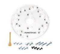 POWERTEC 71369 - Placa base universal para enrutador con pasador de centrado, 6-1/2 pulgadas de diámetro, 5/16 pulgadas de grosor, herramienta profesional de enrutador eléctrico